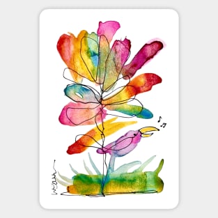 spring laughs in flowers Magnet